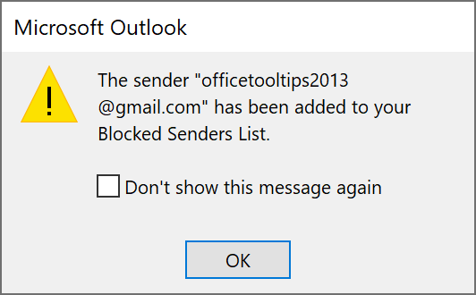 Block sender message